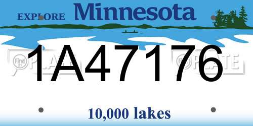 1A47176 Minnesota License Plate