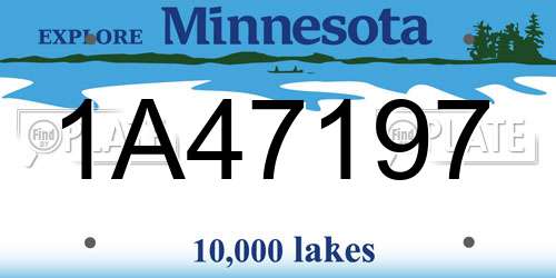 1A47197 Minnesota License Plate