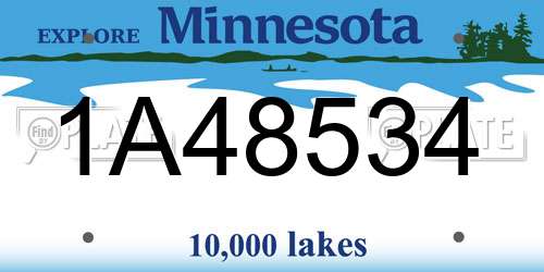 1A48534 Minnesota License Plate