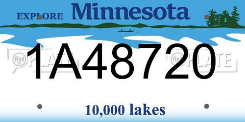 1A48720 Minnesota License Plate