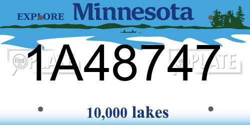 1A48747 Minnesota License Plate
