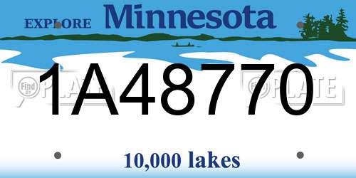 1A48770 Minnesota License Plate