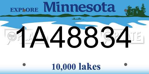 1A48834 Minnesota License Plate