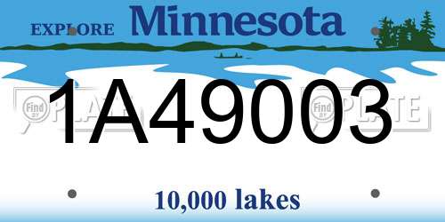 1A49003 Minnesota License Plate