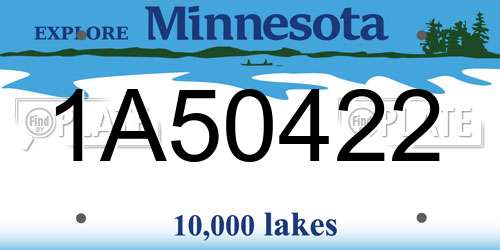 1A50422 Minnesota License Plate