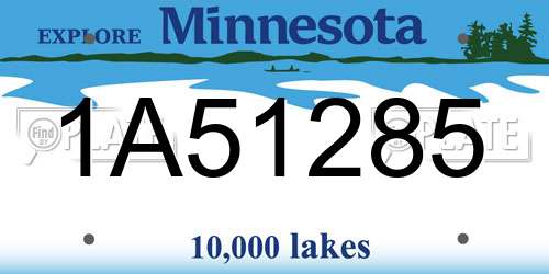 1A51285 Minnesota License Plate