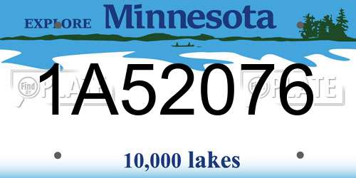 1A52076 Minnesota License Plate