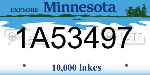 1A53497 Minnesota License Plate
