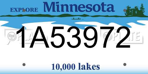 1A53972 Minnesota License Plate