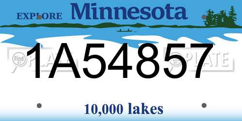 1A54857 Minnesota License Plate