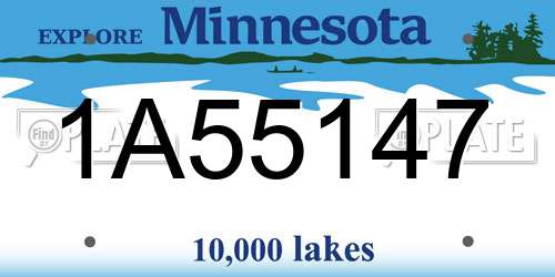 1A55147 Minnesota License Plate