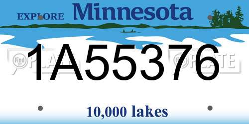 1A55376 Minnesota License Plate