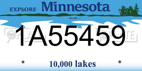 1A55459 Minnesota License Plate