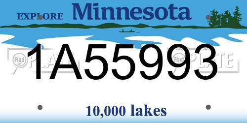 1A55993 Minnesota License Plate