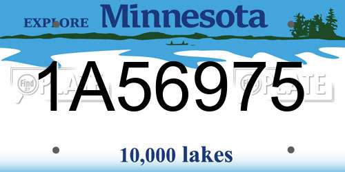 1A56975 Minnesota License Plate