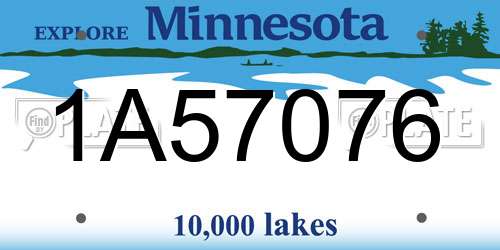 1A57076 Minnesota License Plate