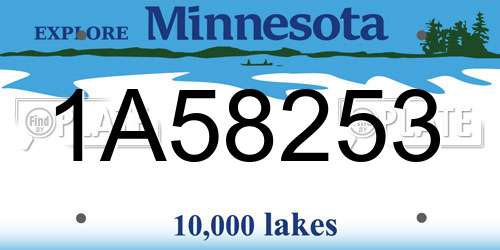 1A58253 Minnesota License Plate
