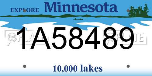 1A58489 Minnesota License Plate