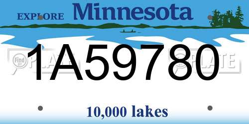 1A59780 Minnesota License Plate