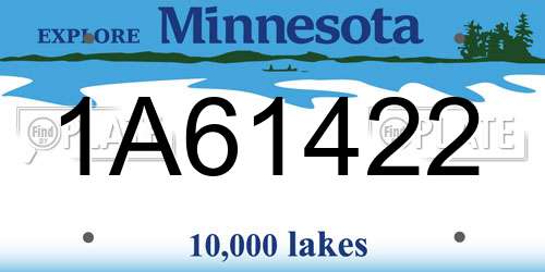 1A61422 Minnesota License Plate