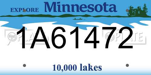 1A61472 Minnesota License Plate