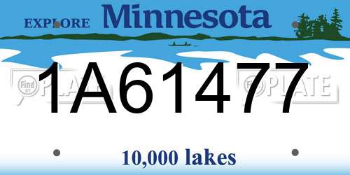 1A61477 Minnesota License Plate