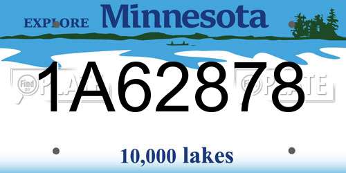 1A62878 Minnesota License Plate