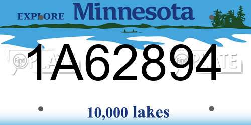 1A62894 Minnesota License Plate