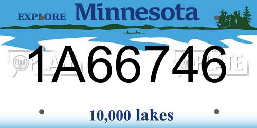 1A66746 Minnesota License Plate