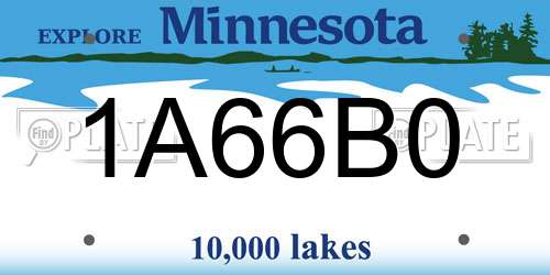 1A66B0 Minnesota License Plate