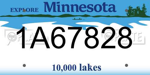 1A67828 Minnesota License Plate