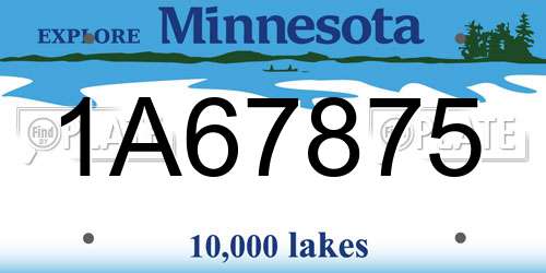 1A67875 Minnesota License Plate
