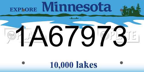 1A67973 Minnesota License Plate