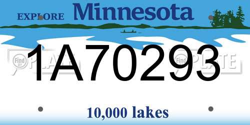 1A70293 Minnesota License Plate