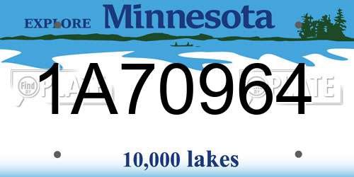 1A70964 Minnesota License Plate