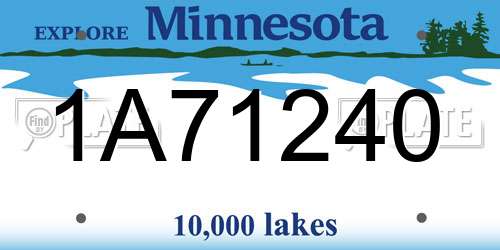 1A71240 Minnesota License Plate