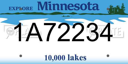 1A72234 Minnesota License Plate