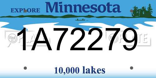 1A72279 Minnesota License Plate