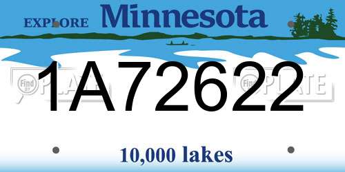 1A72622 Minnesota License Plate