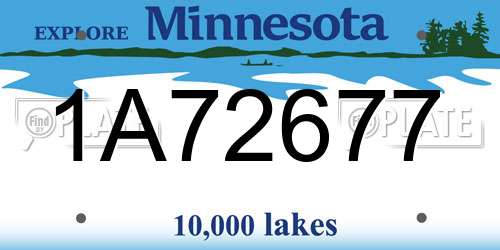 1A72677 Minnesota License Plate