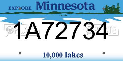 1A72734 Minnesota License Plate