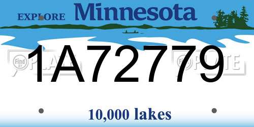 1A72779 Minnesota License Plate
