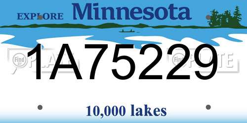 1A75229 Minnesota License Plate