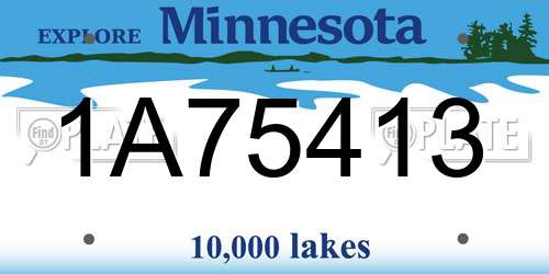 1A75413 Minnesota License Plate
