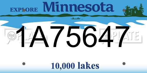 1A75647 Minnesota License Plate