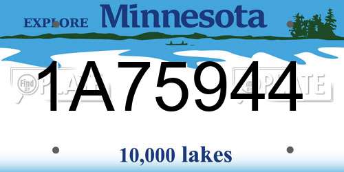 1A75944 Minnesota License Plate