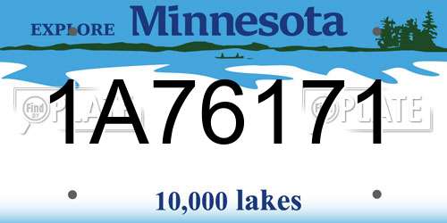 1A76171 Minnesota License Plate