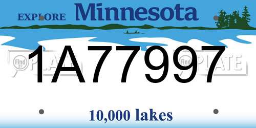 1A77997 Minnesota License Plate