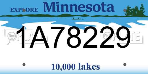 1A78229 Minnesota License Plate