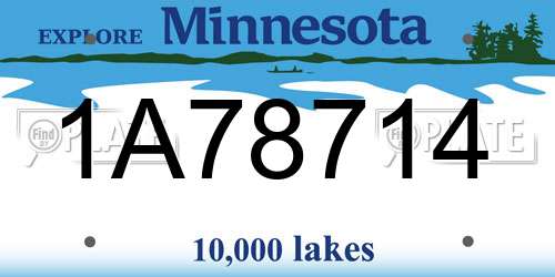1A78714 Minnesota License Plate